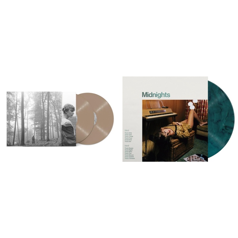 Taylor Swift – Folklore (X) (Beige Vinyl/2LP) & Midnights (X) (Jade Green LP Vinyl)