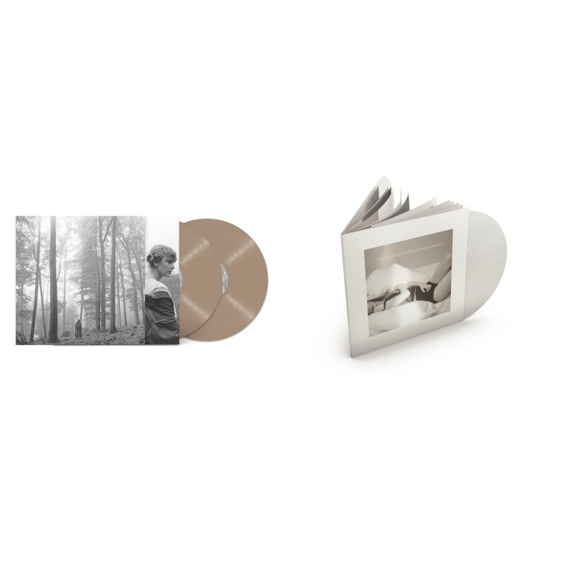 Taylor Swift – Folklore (X) (Beige Vinyl/2LP) & Tortured Poets Department (X) (Ghosted White Vinyl/2LP/Manuscript- Bonus Track)