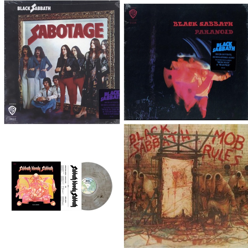 Black Sabbath – Sabotage (180G) & Paranoid (180G) & Sabbath Bloody Sabbath (Smoky LP Vinyl) (Syeor) & Mob Rules (Deluxe/2LP)