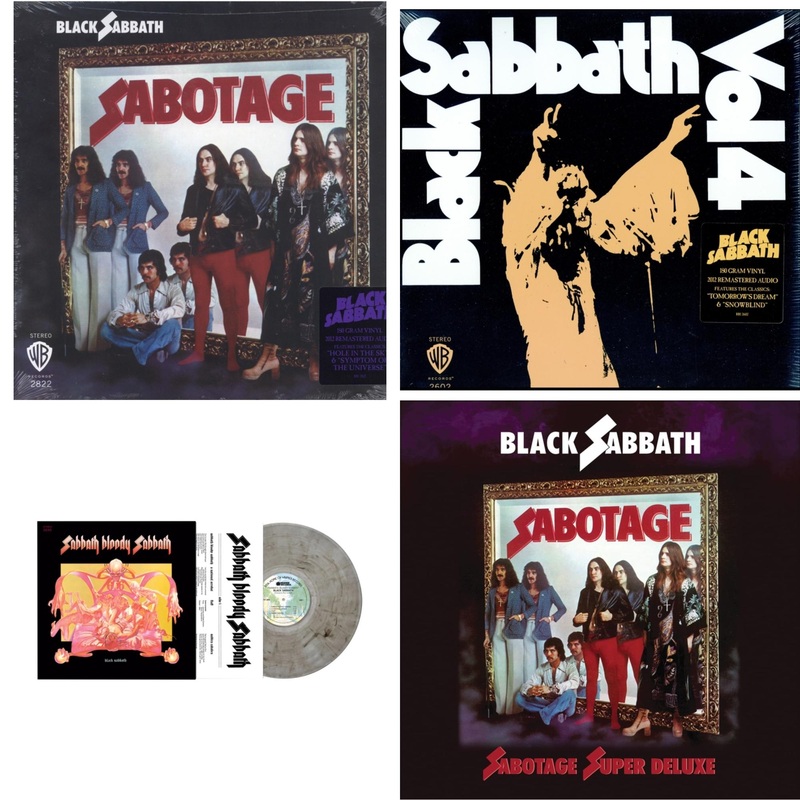 Black Sabbath – Sabotage (180G) & Vol. 4 (180G) & Sabbath Bloody Sabbath (Smoky LP Vinyl) (Syeor) & Sabotage (Super Deluxe Edition/4LP/7Inch)