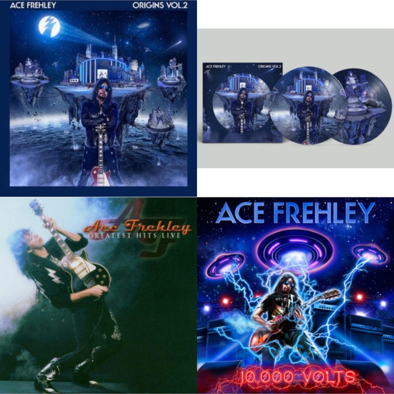 Ace Frehley – Origins Vol.2 (Blue & White LP Vinyl) & Origins: Vol. 2 (Picture Disc) & Greatest Hits Live & 10,000 Volts (Orange Tabby LP Vinyl)
