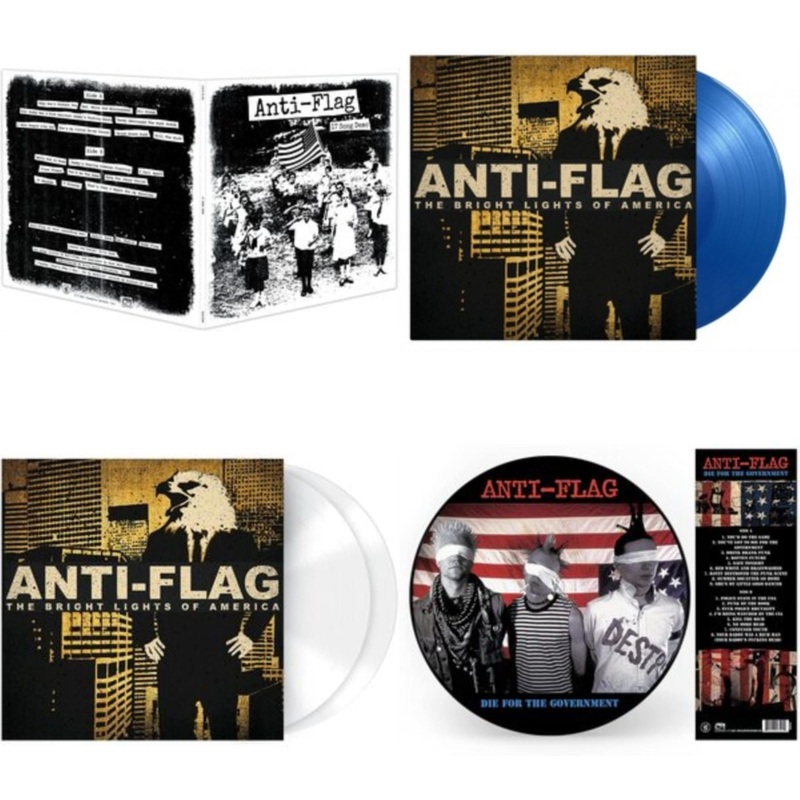 Anti-Flag – 17 Song Demo & Bright Lights Of America (2LP/180G/Blue Vinyl) & Bright Lights Of America (2LP/180G/Solid White Vinyl) & Die For The Government (Picture Disc)