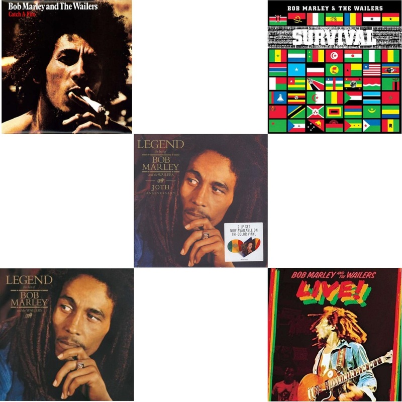 Bob & The Wailers Marley – Catch A Fire & Legend & Legend (30Th Anniversary) & Survival (180G) & Live (180G) – LP Vinyl Bundle