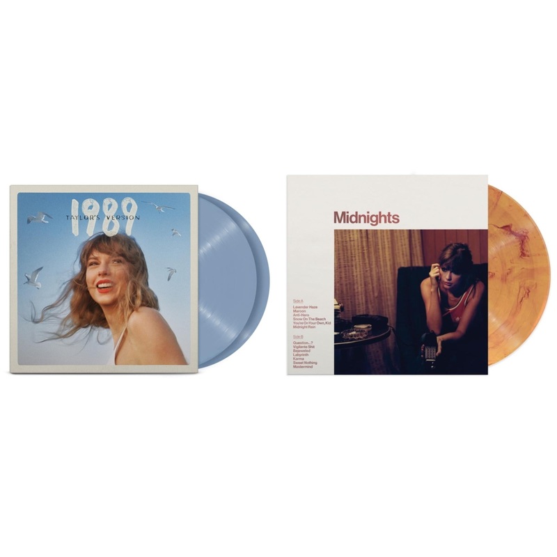 Taylor Swift – 1989 (Taylor’s Version) (2LP/Crystal Skies Blue Vinyl) & Midnights (X) (Blood Moon LP Vinyl)