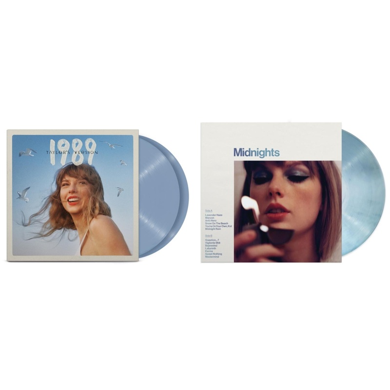 Taylor Swift – 1989 (Taylor’s Version) (2LP/Crystal Skies Blue Vinyl) & Midnights (X) (Moonstone Blue LP Vinyl)
