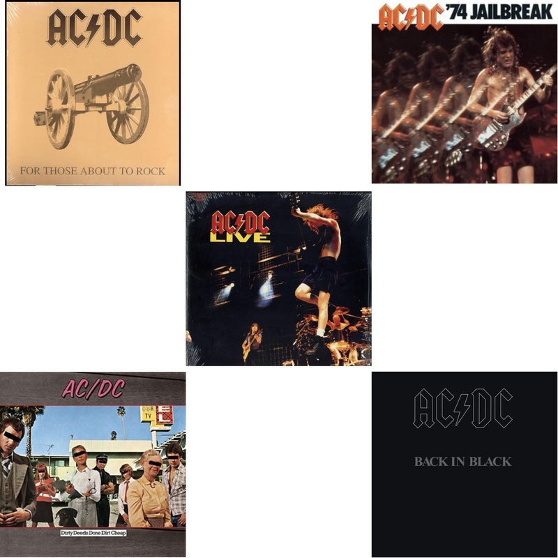 Ac/Dc – For Those About To Rock (180G) & Dirty Deeds Done Dirt Cheap (180G) & Live (2LP/180G) & 74 Jailbreak (180G) & Back In Black (180G)