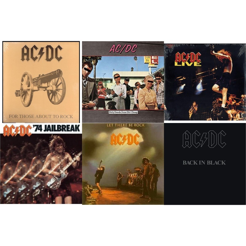 Ac/Dc – For Those About To Rock (180G) & Dirty Deeds Done Dirt Cheap (180G) & Live (2LP/180G) & 74 Jailbreak (180G) & Let There Be Rock (180G) & Back In Black (180G)