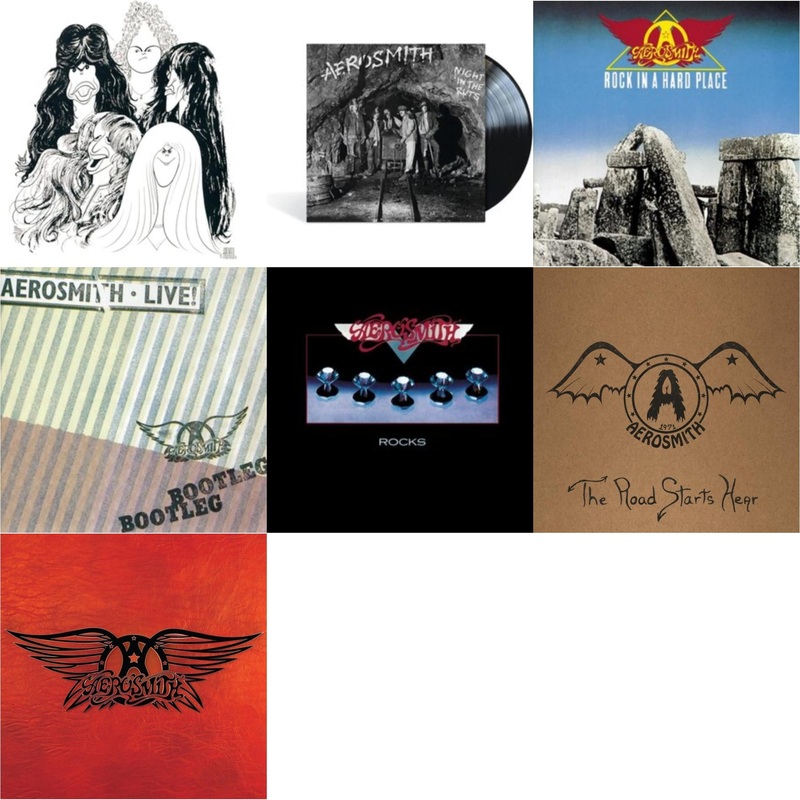 Aerosmith – Draw The Line & Night In The Ruts & Rock In A Hard Place & Live! Bootleg (2LP) & Rocks & 1971: The Road Starts Here & Greatest Hits