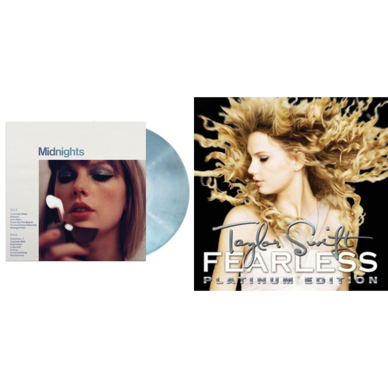 Taylor Swift – Midnights (X) (Moonstone Blue LP Vinyl) & Fearless Platinum Edition