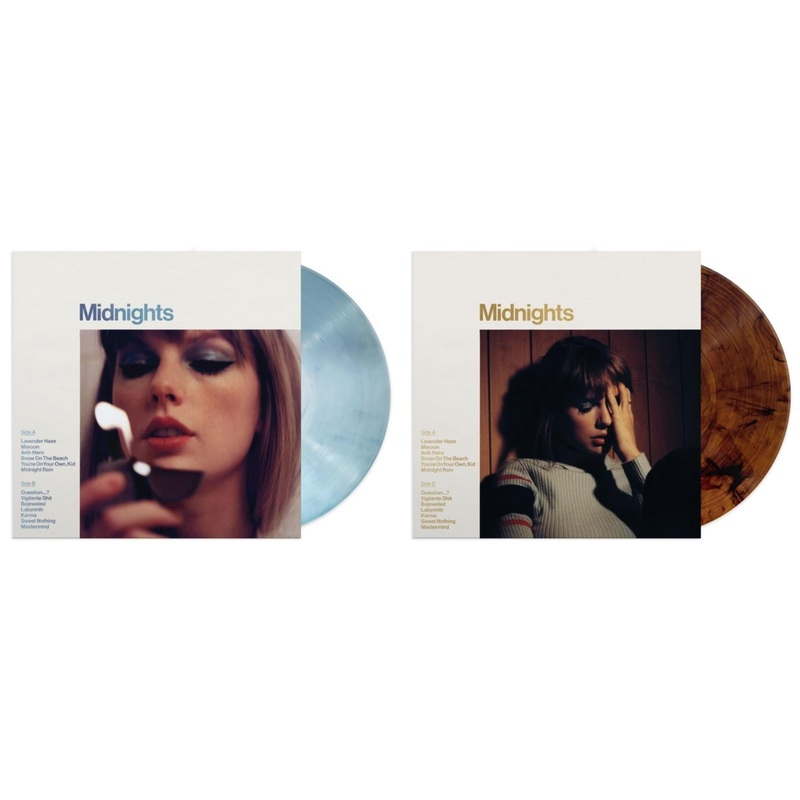 Taylor Swift – Midnights (X) (Moonstone Blue LP Vinyl) & Midnights (X) (Mahogany Color LP Vinyl)