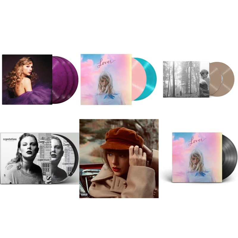 Taylor Swift – Speak Now (Taylor’s Version) (Orchid Marbled Vinyl/3LP) & Lover & Folklore (X) (Beige Vinyl/2LP) & Reputation (Picture Disc) & Red (Taylor’s Version) (4LP) & Lover (2LP)