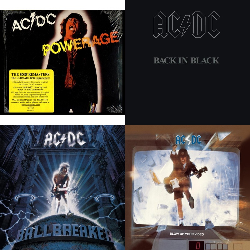Ac/Dc – Powerage & Back In Black & Ballbreaker & Blow Up Your Video – CD Bundle