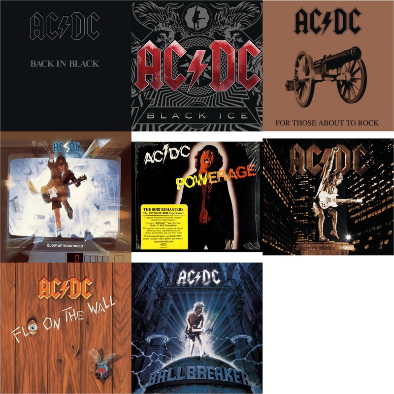 Ac/Dc – Back In Black & Black Ice & For Those About To Rock & Blow Up Your Video & Powerage & Stiff Upper Lip & Fly On The Wall & Ballbreaker – CD Bundle