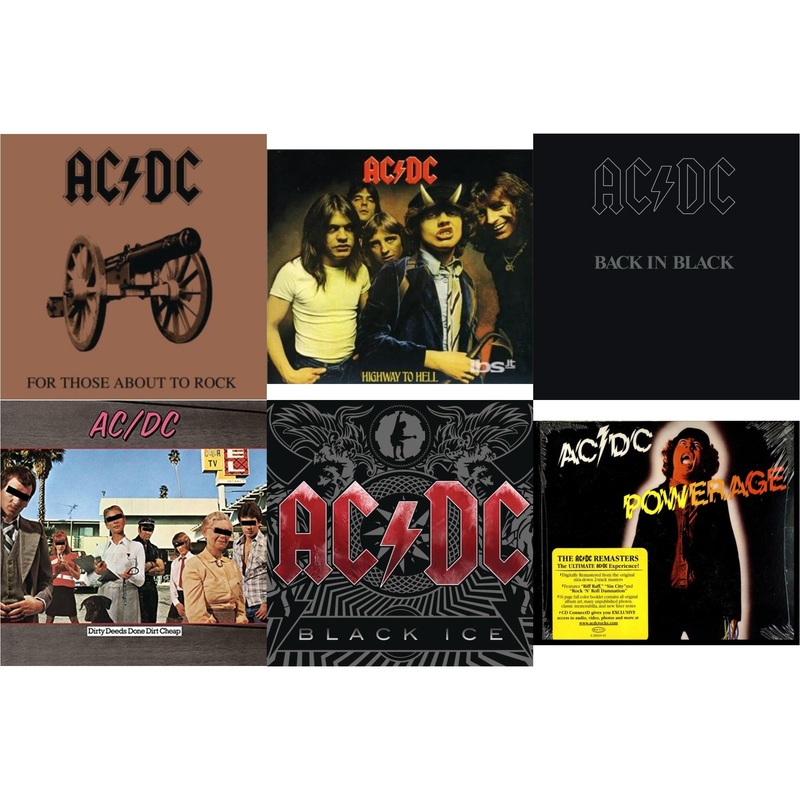 Ac/Dc – For Those About To Rock & Highway To Hell & Back In Black & Dirty Deeds Done Dirt Cheap & Black Ice & Powerage – CD Bundle