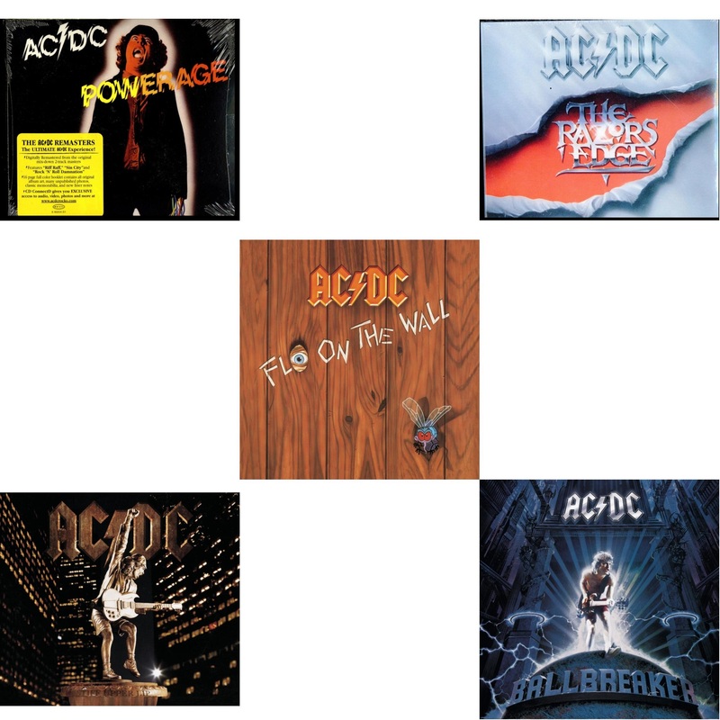 Ac/Dc – Powerage & Stiff Upper Lip & Fly On The Wall & Razor’s Edge & Ballbreaker – CD Bundle