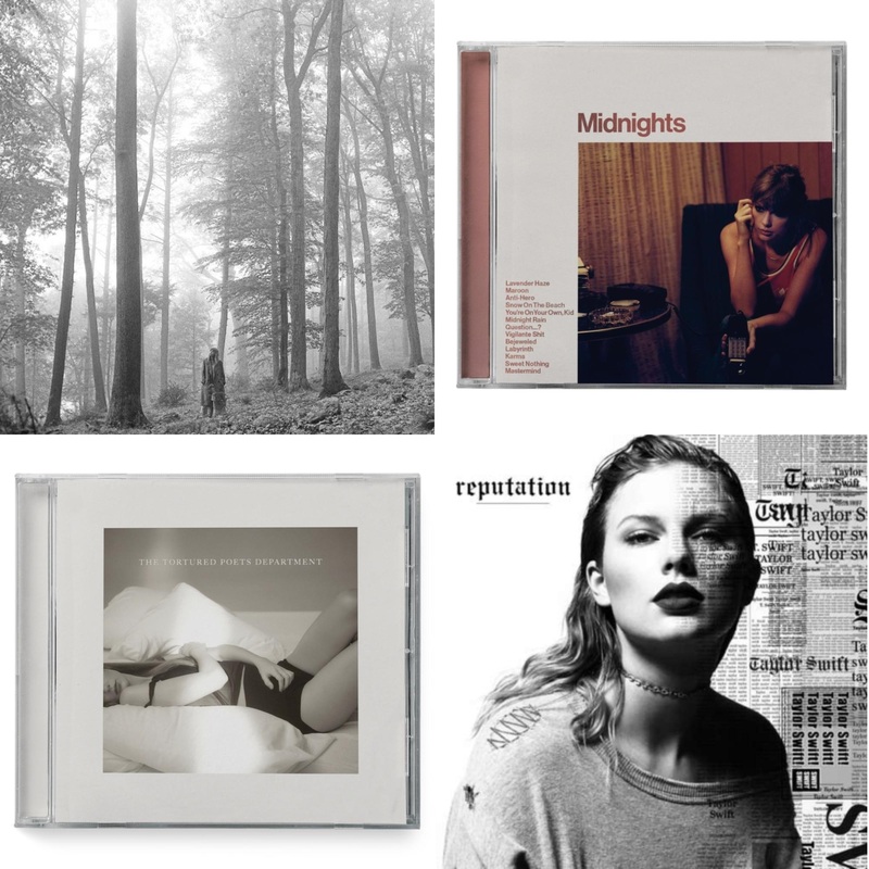 Taylor Swift – Folklore (Edited) & Midnights (X) (Blood Moon CD) & Tortured Poets Department(X) (Manuscript- Bonus Track) & Reputation