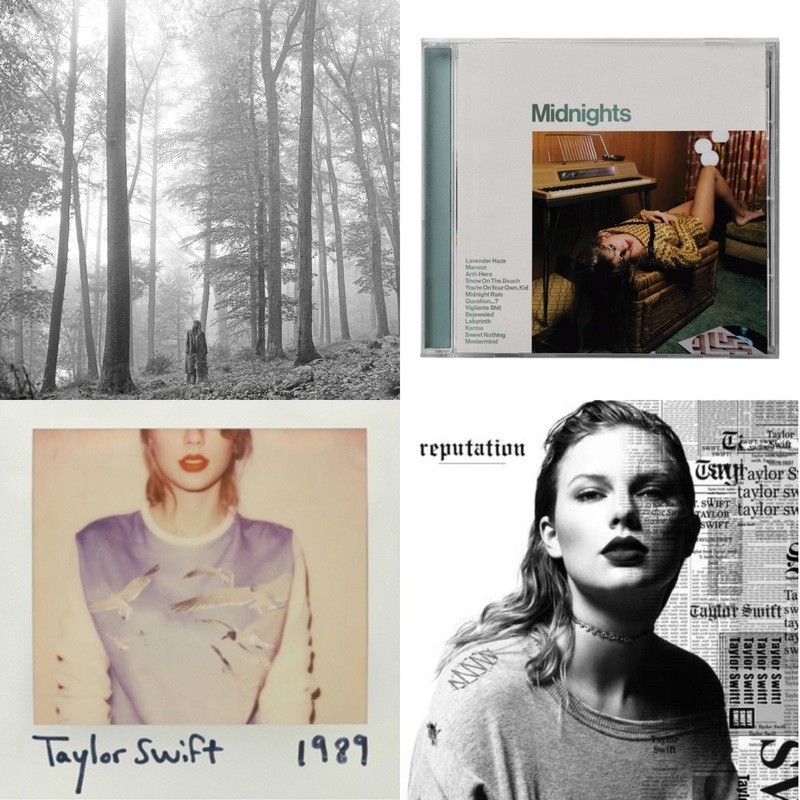Taylor Swift – Folklore (Edited) & Midnights (X) (Jade Green CD) & 1989 & Reputation