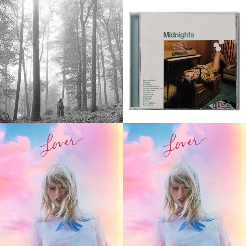 Taylor Swift – Folklore (Edited) & Midnights (X) (Jade Green CD) & Lover (Deluxe) (Version 1) & Lover (Deluxe) (Version 4)