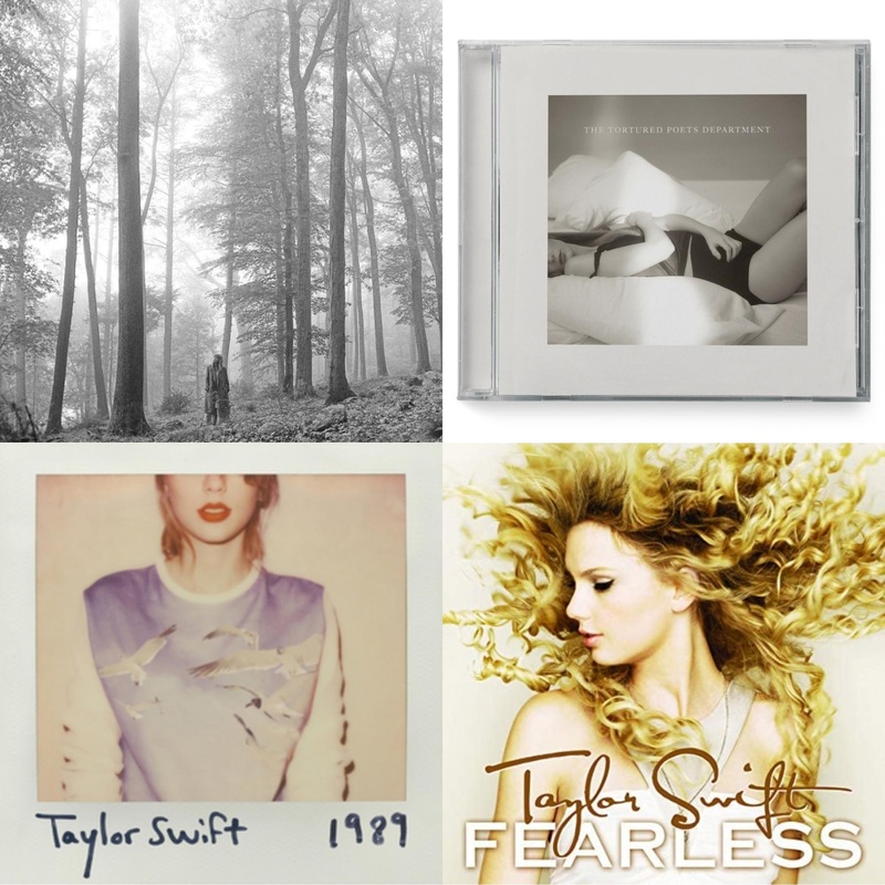 Taylor Swift – Folklore (Edited) & Tortured Poets Department(X) (Manuscript- Bonus Track) & 1989 & Fearless – CD Bundle