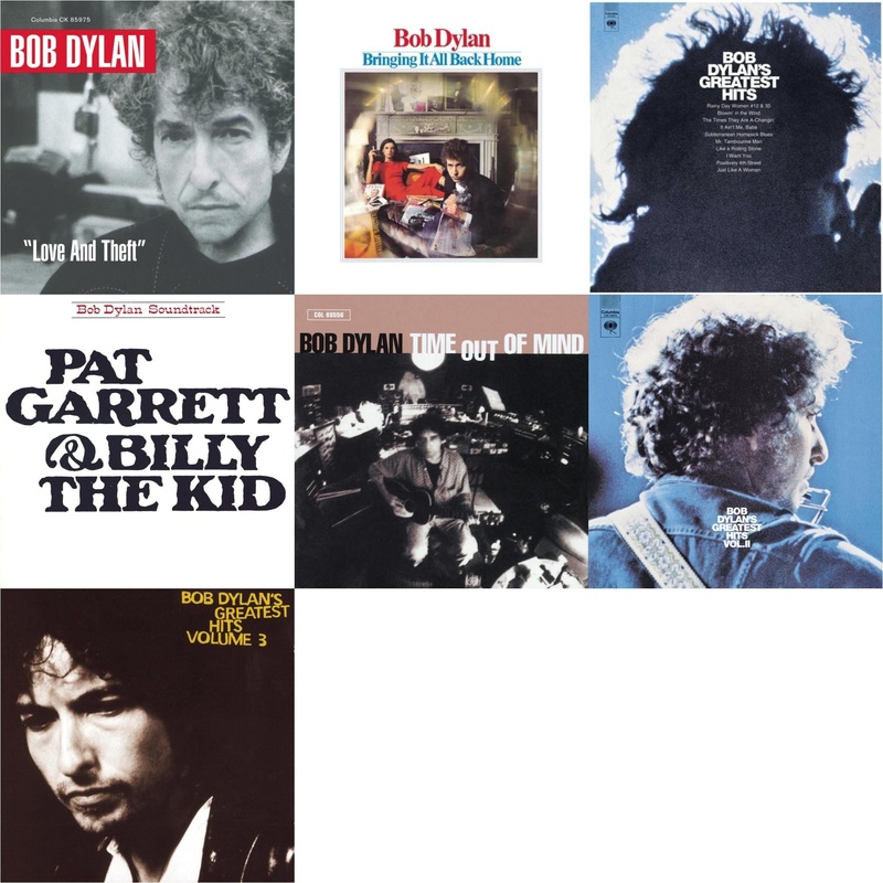 Bob Dylan – Love & Theft & Bringing It All Back Home & Greatest Hits Vol.1 & Pat Garrett & Billy The Kid & Time Out Of Mind & Greatest Hits Vol.2 & Greatest Hits Vol.3 – CD Bundle