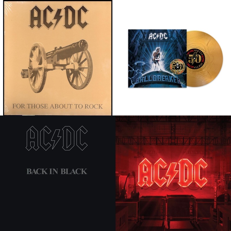 Ac/Dc – For Those About To Rock (180G) & Ballbreaker (50Th Anniversary/Gold Color LP Vinyl) & Back In Black (180G) & Power Up (180G/Gatefold Jacket/Inner Sleeve)