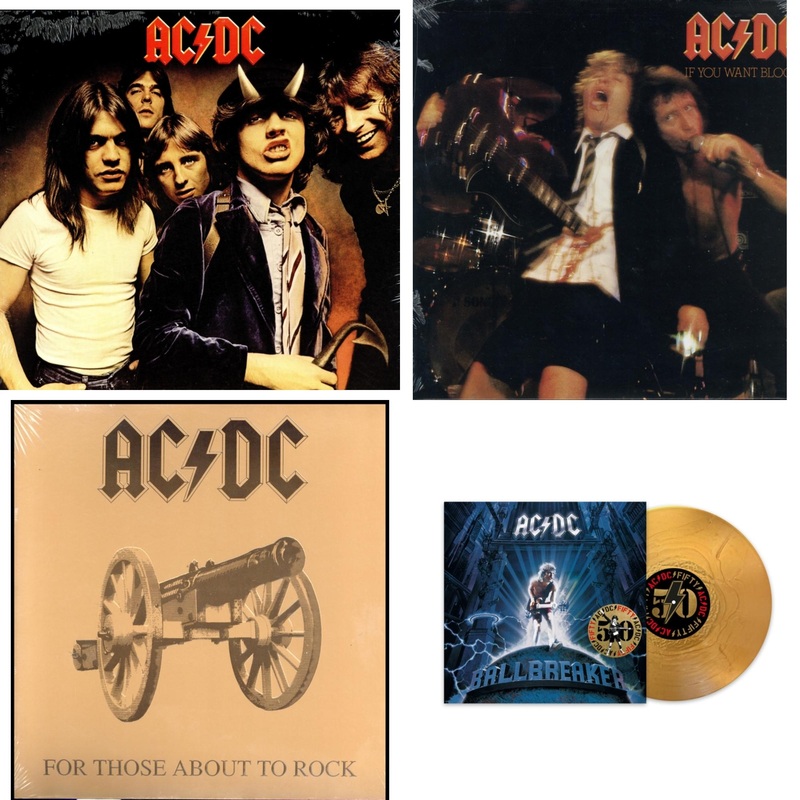 Ac/Dc – Highway To Hell (180G) & If You Want Blood You’ve Got It (180G) & For Those About To Rock (180G) & Ballbreaker (50Th Anniversary/Gold Color LP Vinyl)