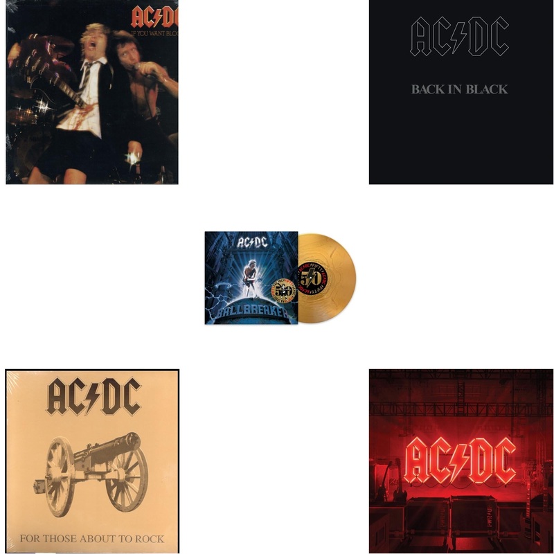 Ac/Dc – If You Want Blood You’ve Got It (180G) & For Those About To Rock (180G) & Ballbreaker (50Th Anniversary/Gold Color LP Vinyl) & Back In Black (180G) & Power Up (180G/Gatefold Jacket/Inner Sleeve)