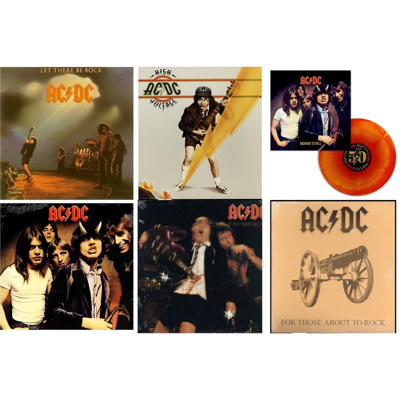 Ac/Dc – Let There Be Rock (180G) & High Voltage (180G) & Highway To Hell (Orange Blend LP Vinyl) & Highway To Hell (180G) & If You Want Blood You’ve Got It (180G) & For Those About To Rock (180G)