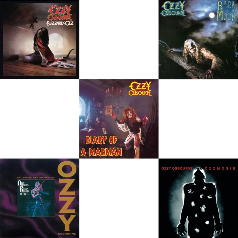 Ozzy Osbourne – Blizzard Of Ozz & Tribute & Diary Of A Madman & Bark At The Moon & Ozzmosis – CD Bundle