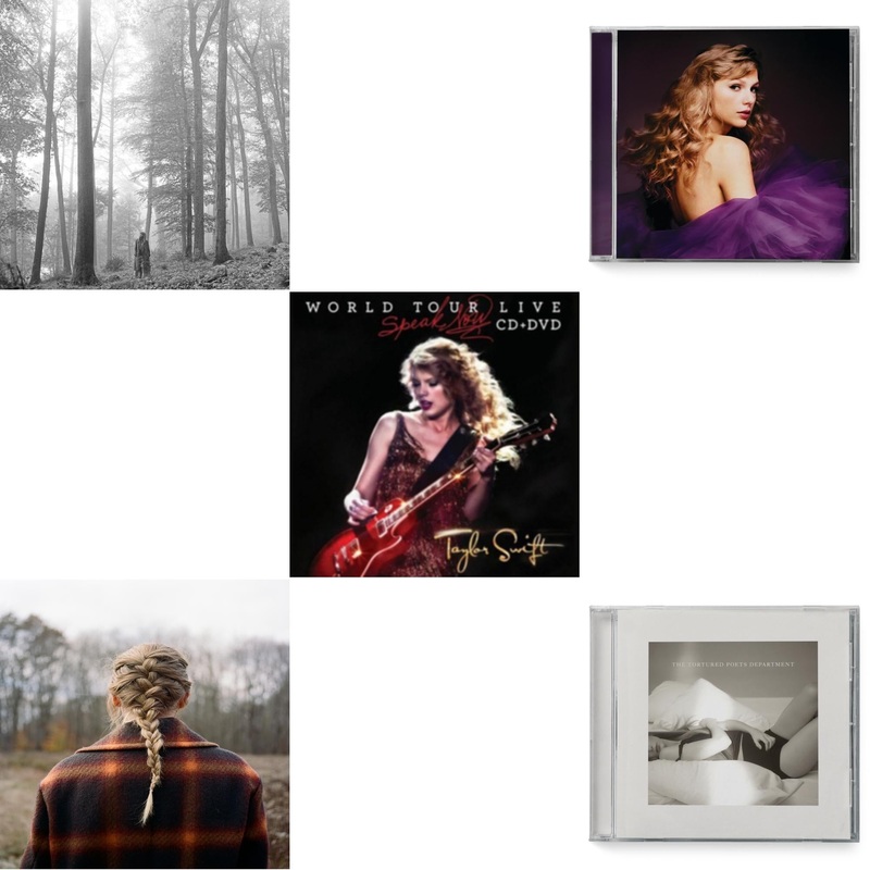 Taylor Swift – Folklore (Edited) & Evermore (X) & Speak Now World Tour Live (CD/DVD) & Speak Now (Taylor’s Version) (2CD) & Tortured Poets Department(X) (Manuscript- Bonus Track)