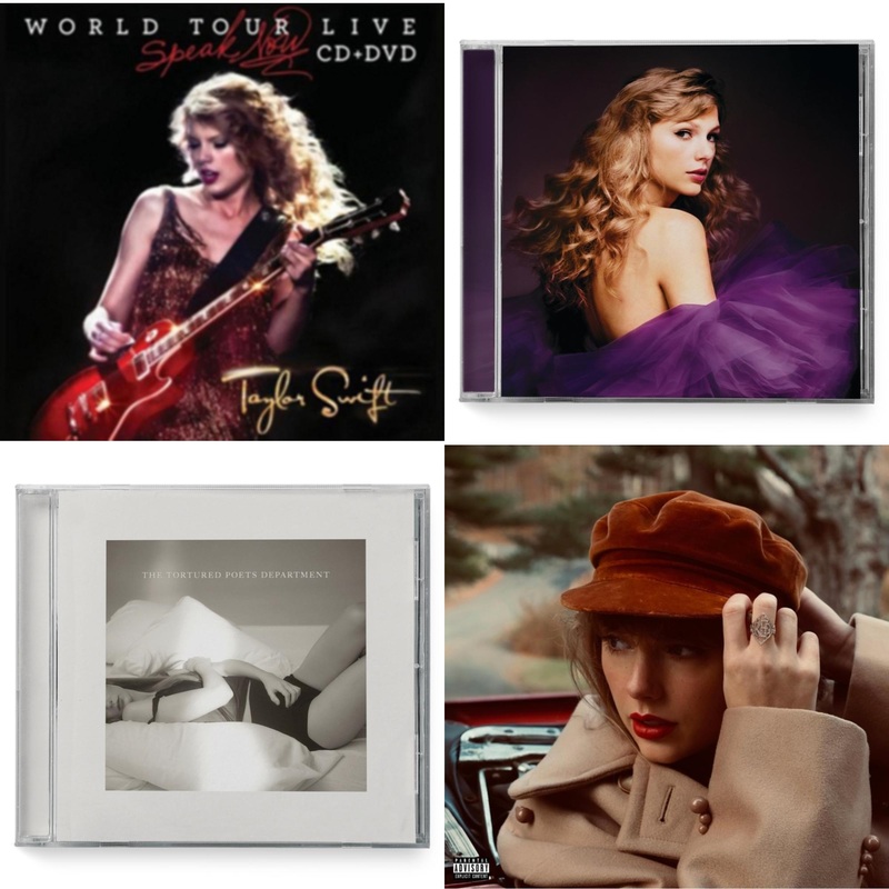 Taylor Swift – Speak Now World Tour Live (CD/DVD) & Speak Now (Taylor’s Version) (2CD) & Tortured Poets Department(X) (Manuscript- Bonus Track) & Red (Taylor’s Version) (Edited) (2CD)
