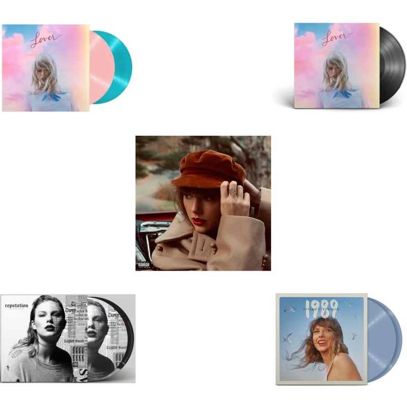 Taylor Swift – Lover & Reputation (Picture Disc) & Red (Taylor’s Version) (4LP) & Lover (2LP) & 1989 (Taylor’s Version) (2LP/Crystal Skies Blue Vinyl)