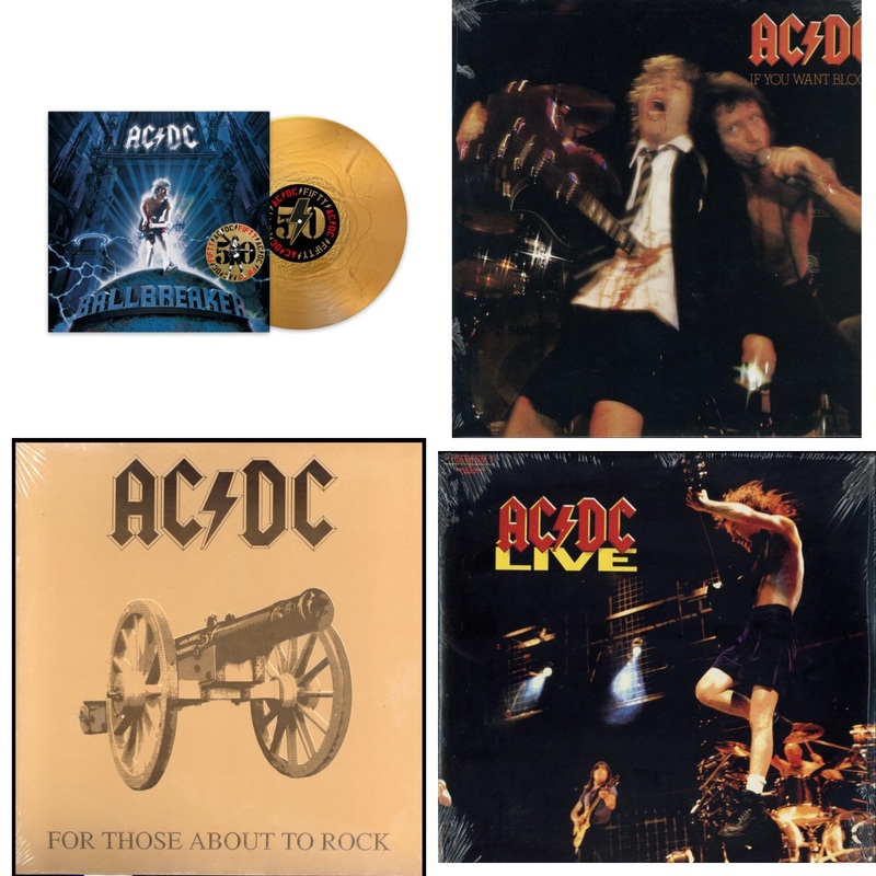 Ac/Dc – Ballbreaker (50Th Anniversary/Gold Color LP Vinyl) & If You Want Blood You’ve Got It (180G) & For Those About To Rock (180G) & Live (2LP/180G)
