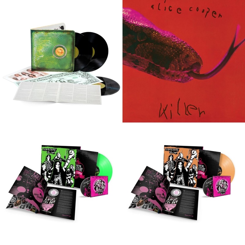 Alice Cooper – Billion Dollar Babies (50Th Anniversary/Deluxe/3LP) & Killer (Expanded & Remastered/3LP) & Live From The Astroturf (Glow-In-The-Dark LP Vinyl/DVD) & Live From The Astroturf (Apricoot LP Vinyl/DVD)