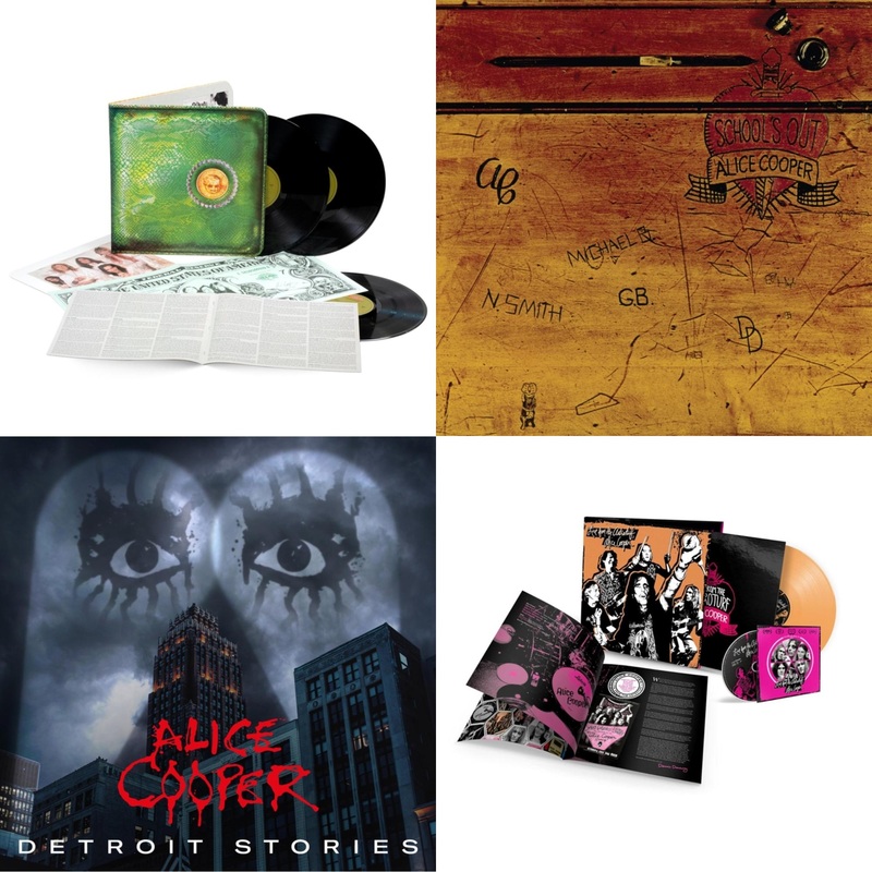 Alice Cooper – Billion Dollar Babies (50Th Anniversary/Deluxe/3LP) & School’s Out (Expanded & Remastered/3LP) & Detroit Stories (2LP) & Live From The Astroturf (Apricoot LP Vinyl/DVD)