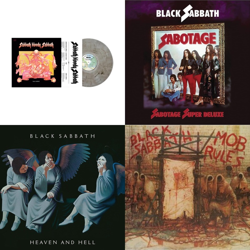Black Sabbath – Sabbath Bloody Sabbath (Smoky LP Vinyl) (Syeor) & Sabotage (Super Deluxe Edition/4LP/7Inch) & Heaven & Hell (Deluxe/2LP) & Mob Rules (Deluxe/2LP)