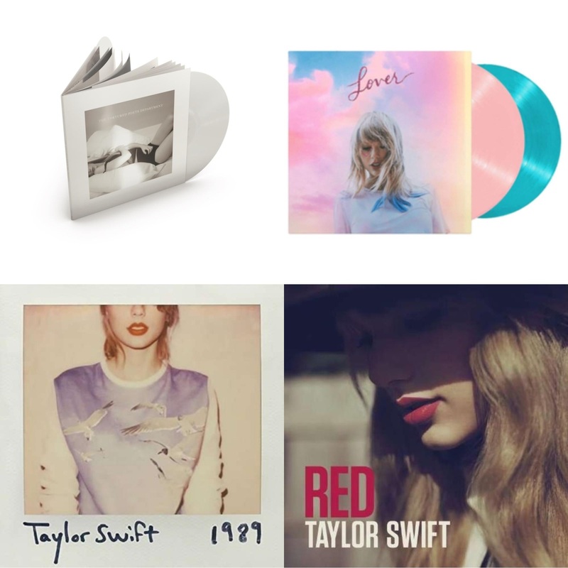 Taylor Swift – Tortured Poets Department (X) (Ghosted White Vinyl/2LP/Manuscript- Bonus Track) & Lover & 1989 & Red