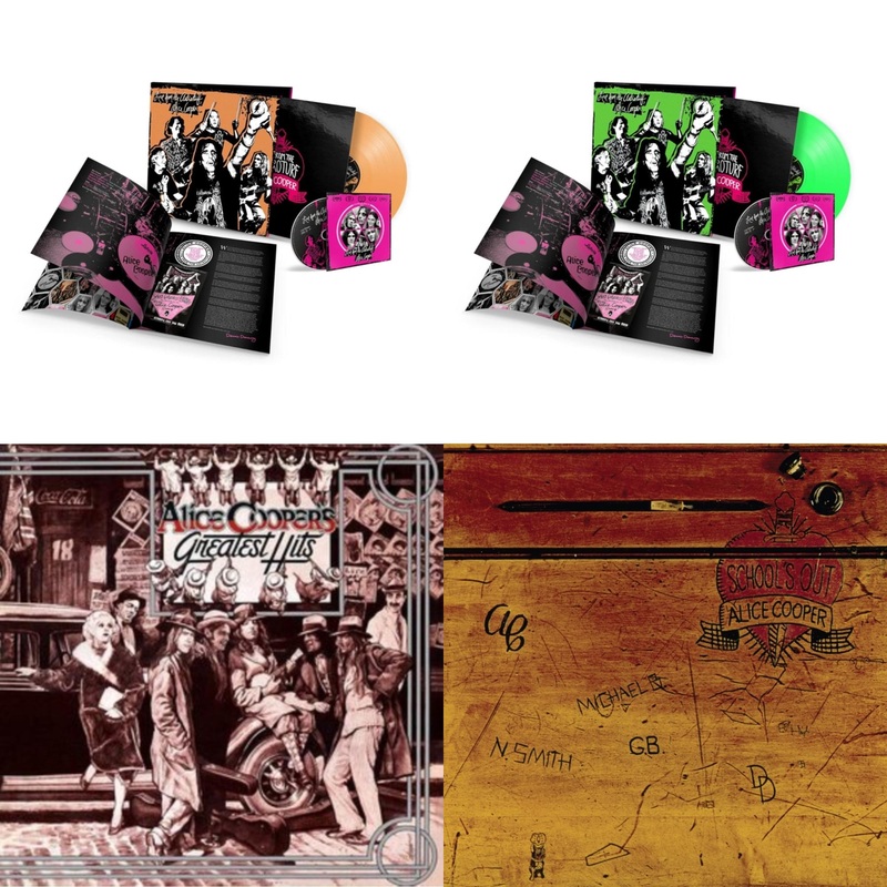Alice Cooper – Live From The Astroturf (Apricoot LP Vinyl/DVD) & Live From The Astroturf (Glow-In-The-Dark LP Vinyl/DVD) & Alice Cooper’s Greatest Hits (180G/Limited Anniversary Edition) & School’s Out (Expanded & Remastered/3LP)