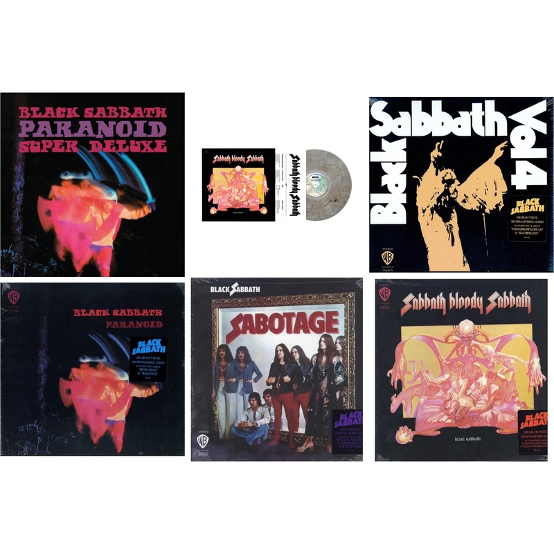 Black Sabbath – Paranoid (Deluxe Edition) & Sabbath Bloody Sabbath (Smoky LP Vinyl) (Syeor) & Vol. 4 (180G) & Paranoid (180G) & Sabotage (180G) & Sabbath Bloody Sabbath (180G)