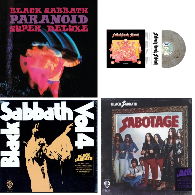 Black Sabbath – Paranoid (Deluxe Edition) & Sabbath Bloody Sabbath (Smoky LP Vinyl) (Syeor) & Vol. 4 (180G) & Sabotage (180G)