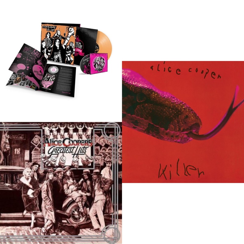 Alice Cooper – Live From The Astroturf (Apricoot LP Vinyl/DVD) & Alice Cooper’s Greatest Hits (180G/Limited Anniversary Edition) & Killer (Expanded & Remastered/3LP)