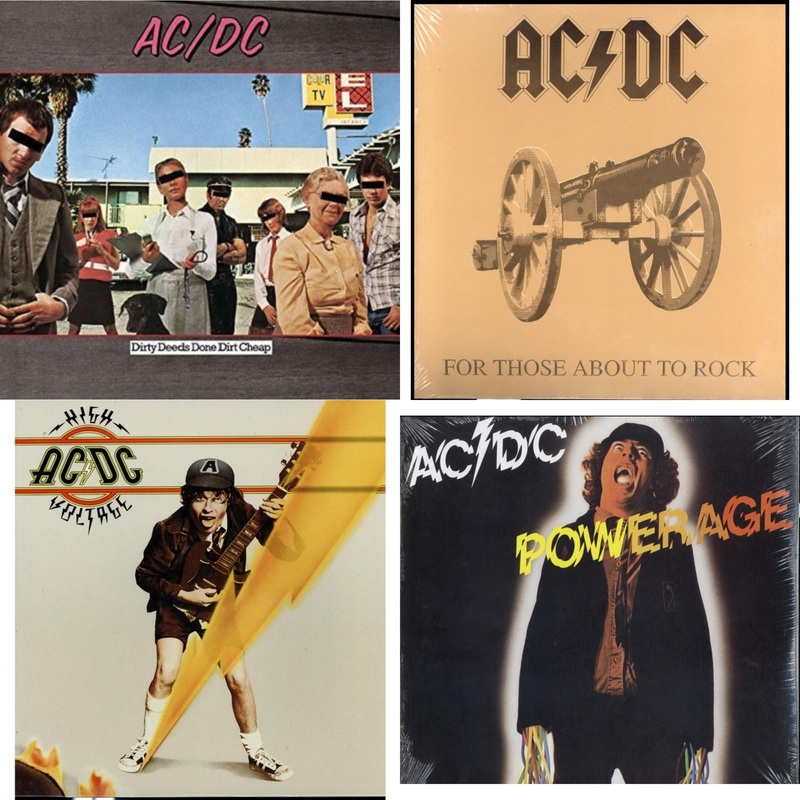 Ac/Dc – Dirty Deeds Done Dirt Cheap (180G) & For Those About To Rock (180G) & High Voltage (180G) & Powerage (180G) – LP Vinyl Bundle