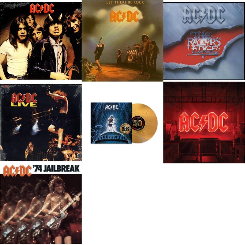 Ac/Dc – Highway To Hell (180G) & Let There Be Rock (180G) & RazorS Edge (180G) & Live (2LP/180G) & Ballbreaker (50Th Anniversary/Gold Color LP Vinyl) & Power Up (180G/Gatefold Jacket/Inner Sleeve) & 74 Jailbreak (180G)