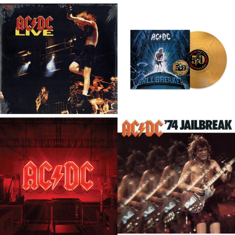 Ac/Dc – Live (2LP/180G) & Ballbreaker (50Th Anniversary/Gold Color LP Vinyl) & Power Up (180G/Gatefold Jacket/Inner Sleeve) & 74 Jailbreak (180G)