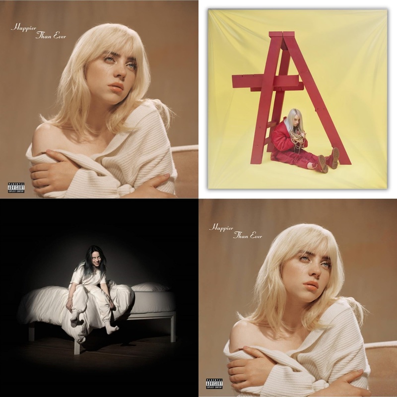 Billie Eilish – Happier Than Ever (X) (2LP) & Billie Eilish – Dont Smile At Me (Black LP Vinyl) & When We All Fall Asleep, Where Do We Go? (Pale Yellow LP Vinyl) & Happier Than Ever (2LP/Recycled Vinyl/Rainbow Foil Jacket) (Rsd)