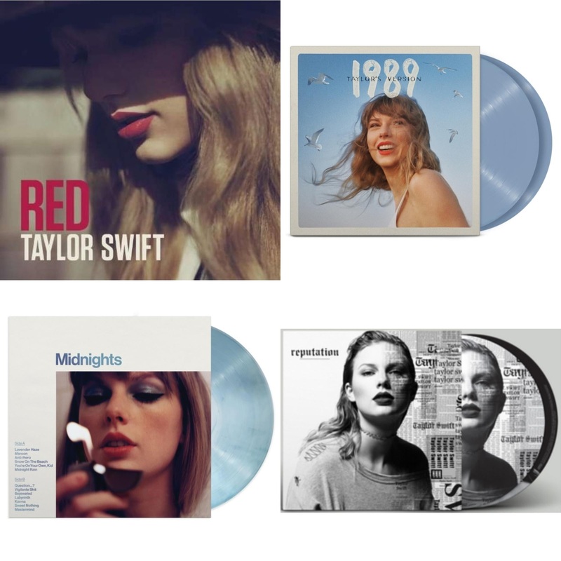 Taylor Swift – Red & 1989 (Taylor’s Version) (2LP/Crystal Skies Blue Vinyl) & Midnights (X) (Moonstone Blue LP Vinyl) & Reputation (Picture Disc)