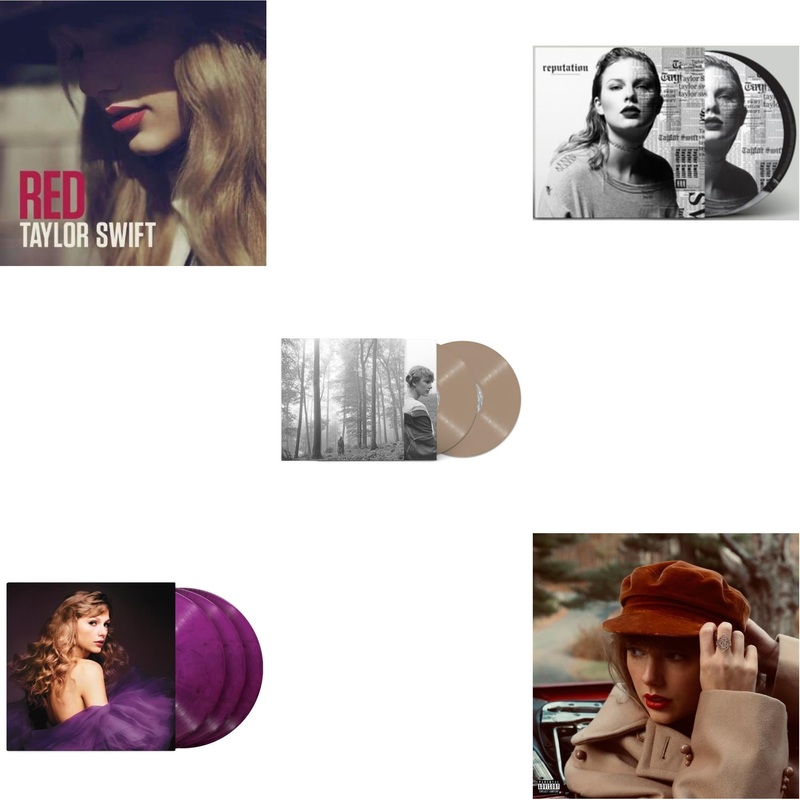 Taylor Swift – Red & Speak Now (Taylor’s Version) (Orchid Marbled Vinyl/3LP) & Folklore (X) (Beige Vinyl/2LP) & Reputation (Picture Disc) & Red (Taylor’s Version) (4LP)