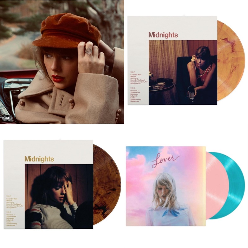 Taylor Swift – Red (Taylor’s Version) (4LP) & Midnights (X) (Blood Moon LP Vinyl) & Midnights (X) (Mahogany Color LP Vinyl) & Lover