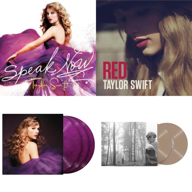 Taylor Swift – Speak Now & Red & Speak Now (Taylor’s Version) (Orchid Marbled Vinyl/3LP) & Folklore (X) (Beige Vinyl/2LP)
