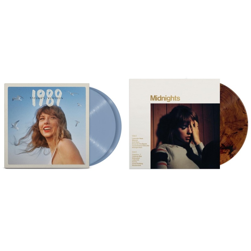 Taylor Swift – 1989 (Taylor’s Version) (2LP/Crystal Skies Blue Vinyl) & Midnights (X) (Mahogany Color LP Vinyl)